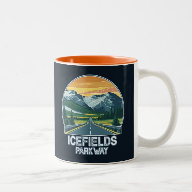 Icefields Parkway Alberta Canada Vista Two-Tone Coffee Mug (Right)