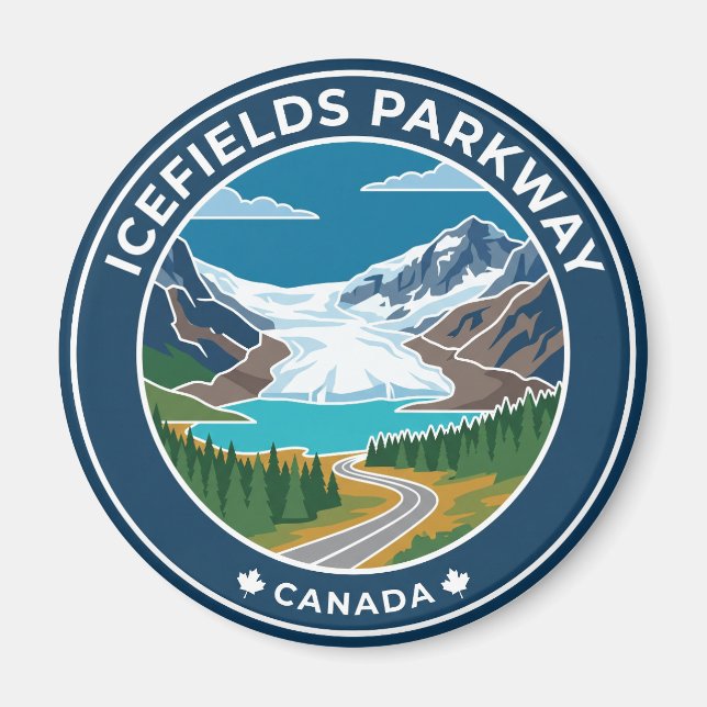 Icefields Parkway Canada Magnet (Front)