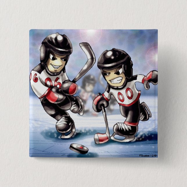 icehockey 15 cm square badge (Front)