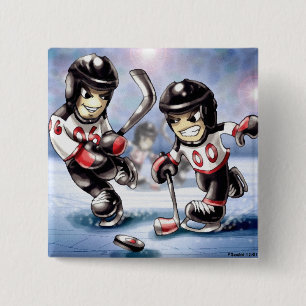 icehockey 15 cm square badge