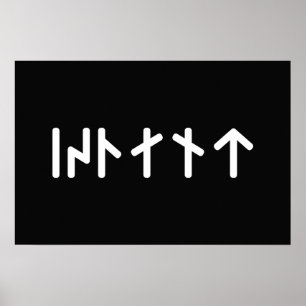 Iceland ᛁᛋᛚᛅᚾᛏ ~ Younger Futhark Runes Poster