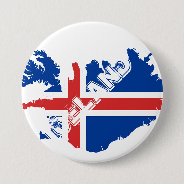 iceland 7.5 cm round badge (Front)