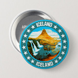 Iceland 7.5 cm round badge