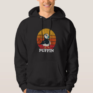Iceland Animal Puffin Retro Sunset Seabird Sea P Hoodie