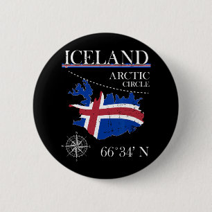 Iceland - Arctic Circle - Polar North Island Icela 6 Cm Round Badge