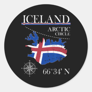 Iceland - Arctic Circle - Polar North Island Icela Classic Round Sticker