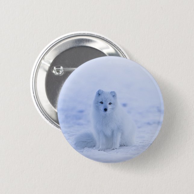 Iceland Arctic Fox 6 Cm Round Badge (Front & Back)