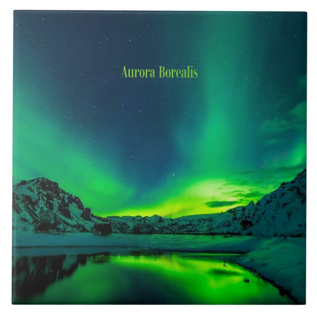 Iceland, Aurora Borealis Tile (Front)