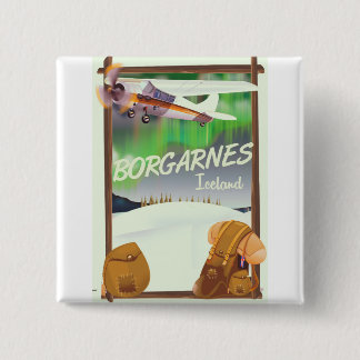 Iceland Borgarnes Flight poster 15 Cm Square Badge