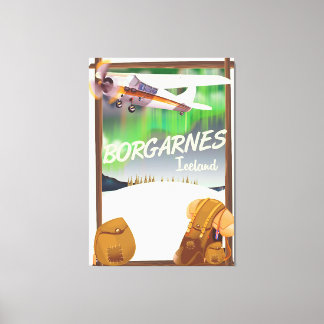 Iceland Borgarnes Flight poster Canvas Print