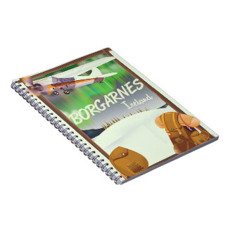 Iceland Borgarnes Flight poster Notebook