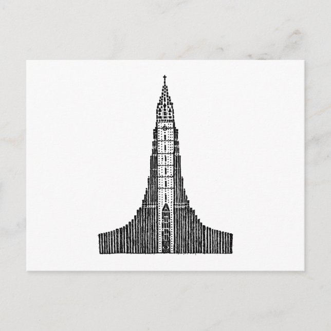 Iceland Cathedral (Hallgrimskirkja) Postcard (Front)