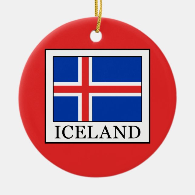 Iceland Ceramic Tree Decoration (Front)