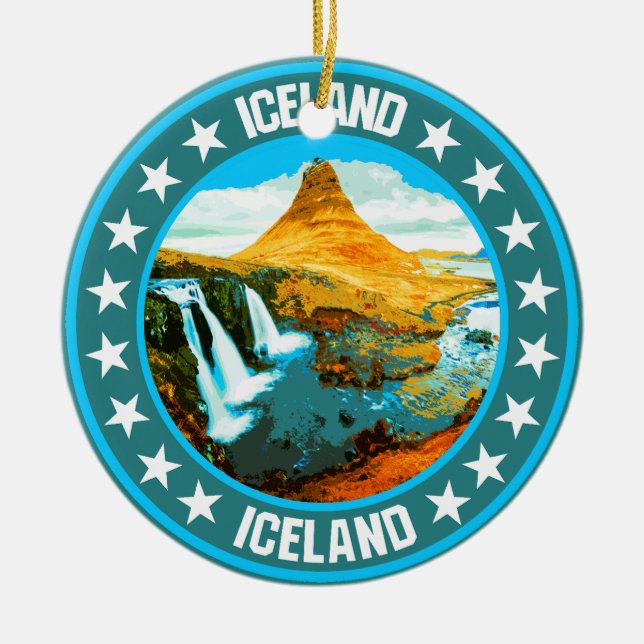 Iceland                                            ceramic tree decoration (Front)