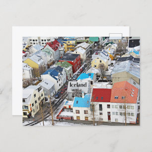Iceland cityscape architecture postcard
