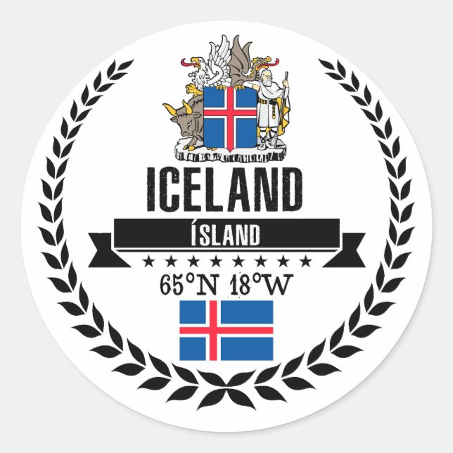 Iceland Classic Round Sticker (Front)