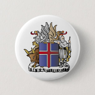 Iceland coat of arms 6 cm round badge
