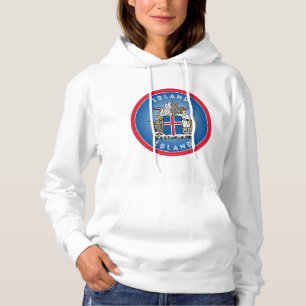Iceland Coat of Arms Circle Shape Hoodie