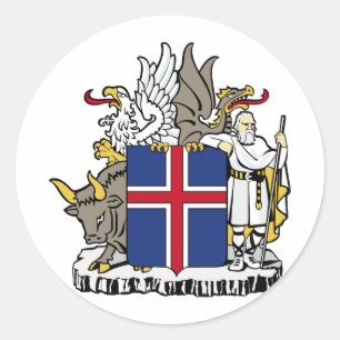 Iceland Coat Of Arms Classic Round Sticker