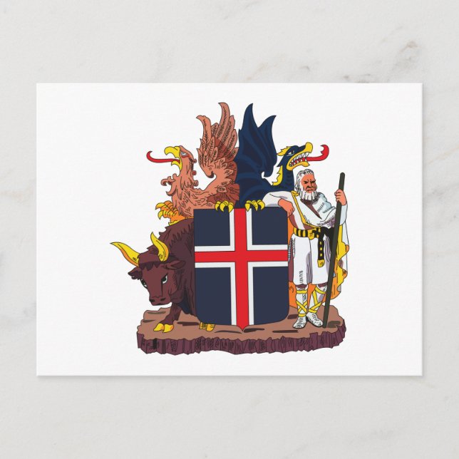 Iceland Coat of Arms Postcard (Front)