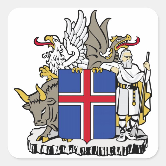 Iceland Coat of Arms Square Sticker (Front)