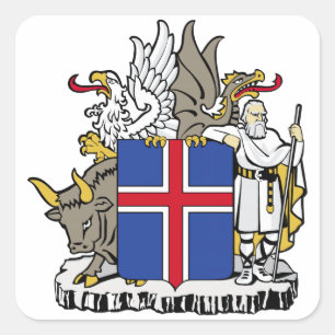 Iceland Coat of Arms Square Sticker