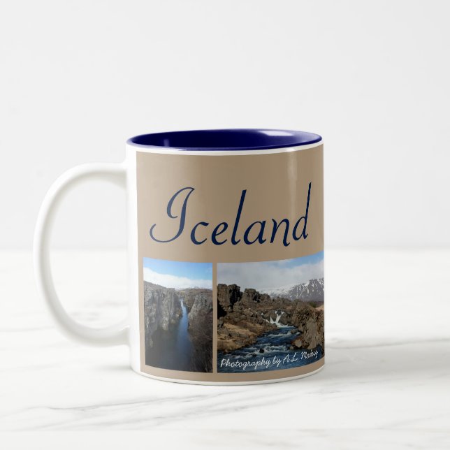 Iceland Collage Two-Tone Coffee Mug (Left)
