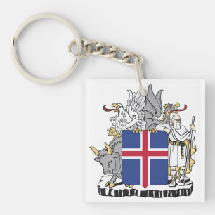 Iceland country coat arms symbol emblem flag key ring