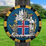 Iceland Dartboard & Flag darts / game board<br><div class="desc">Dartboard: Iceland & Coat of Arms,  Icelandic flag darts,  family fun games - love my country,  summer games,  holiday,  fathers day,  birthday party,  college students / sports fans</div>