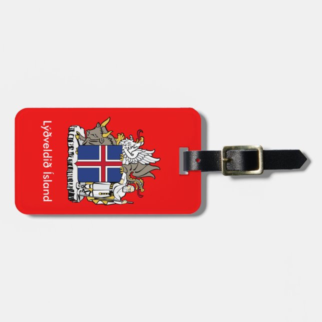 Iceland Diplomat Looking Luggage Tag (Front Horizontal)