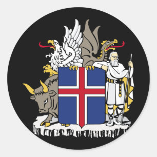 iceland emblem classic round sticker