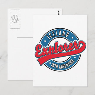Iceland explorer into adventure postcard