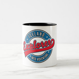 Iceland explorer into adventure Two-Tone coffee mug