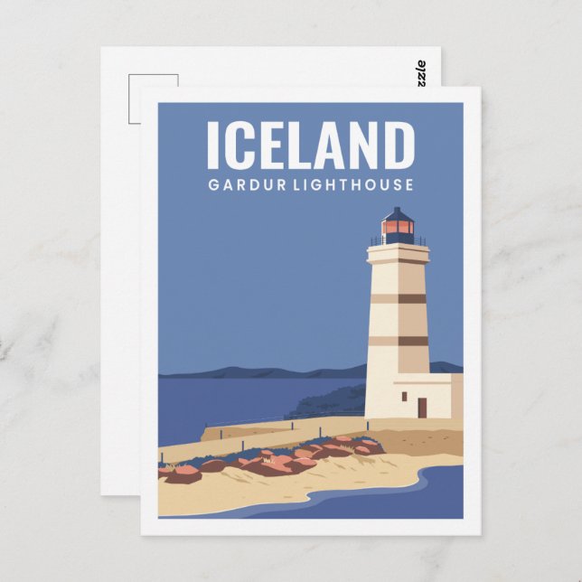Iceland Famous Travel Place Illustration Postcard (Front/Back)