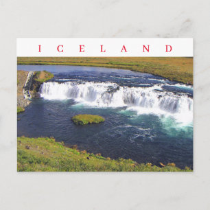 Iceland Faxi Waterfall view postcard