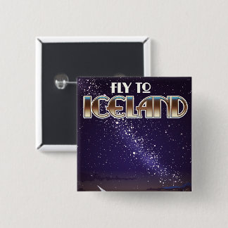 Iceland fight poster 15 cm square badge