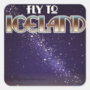 Iceland fight poster square sticker