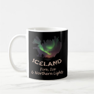 Iceland - Fire Ice Northern Lights Aurora Coffee Mug