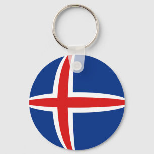 Iceland Fisheye Flag Keychain