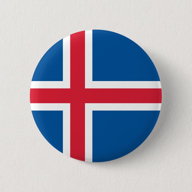 Iceland Flag 6 Cm Round Badge (Front)