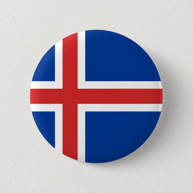 Iceland Flag 6 Cm Round Badge (Front)