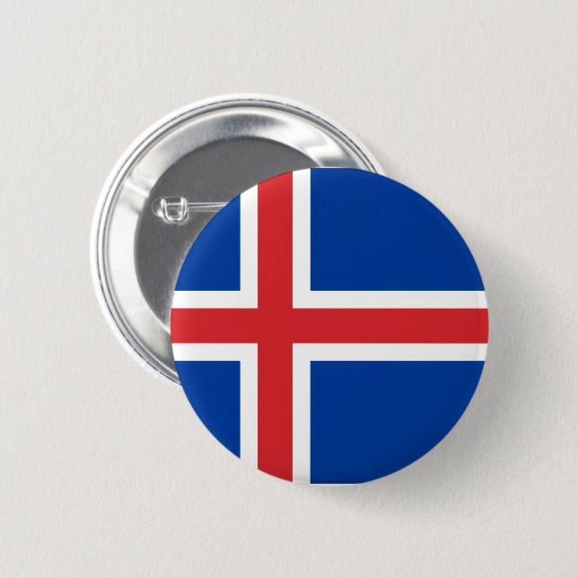 Iceland Flag 6 Cm Round Badge (Front & Back)