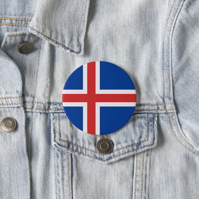 Iceland flag 7.5 cm round badge (In Situ)