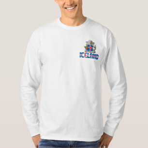 Iceland Flag and Coat of Arms Patriotic T-Shirt