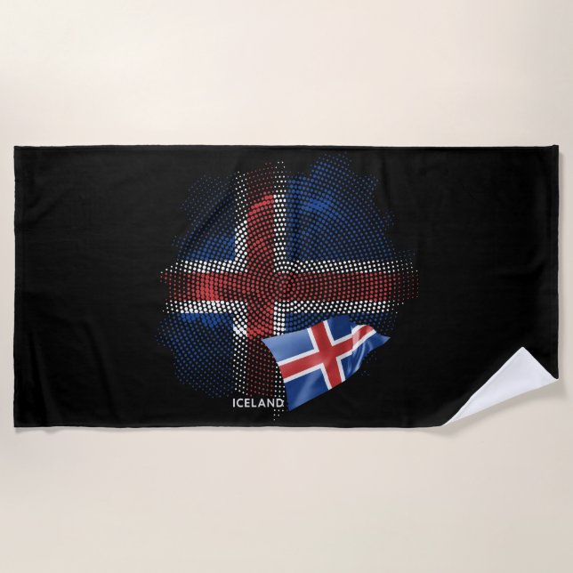 Iceland flag beach towel (Front)