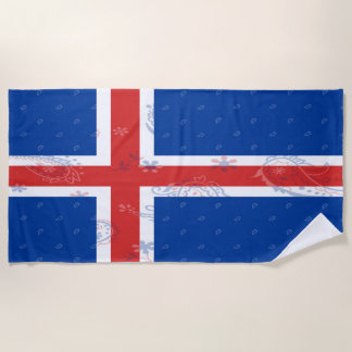 Iceland Flag Beach Towel
