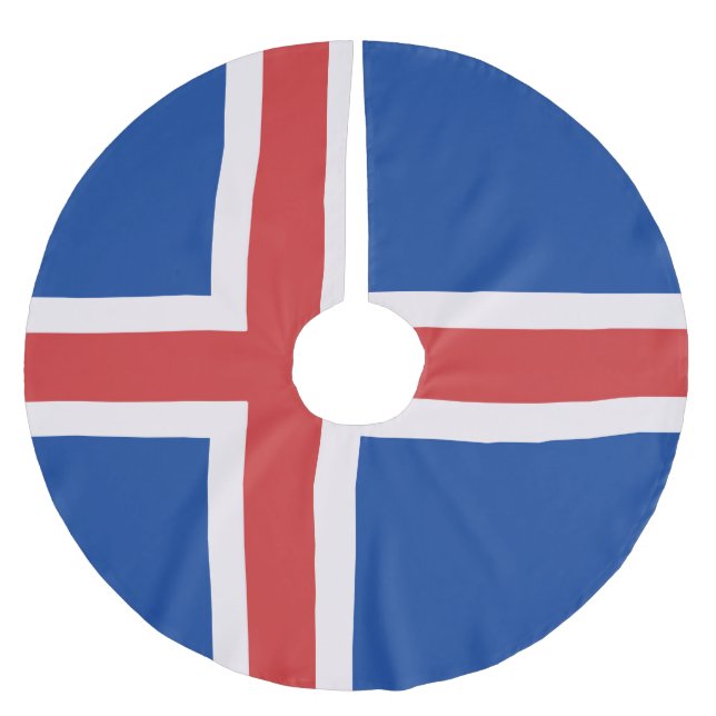Iceland flag brushed polyester tree skirt (Front)