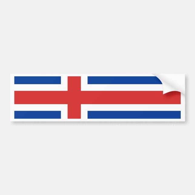 Iceland Flag Bumper Sticker (Front)