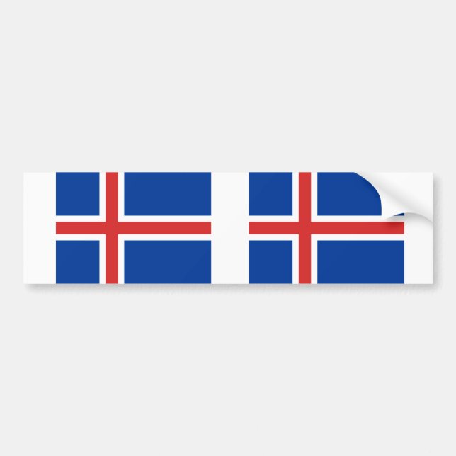 Iceland flag bumper sticker (Front)