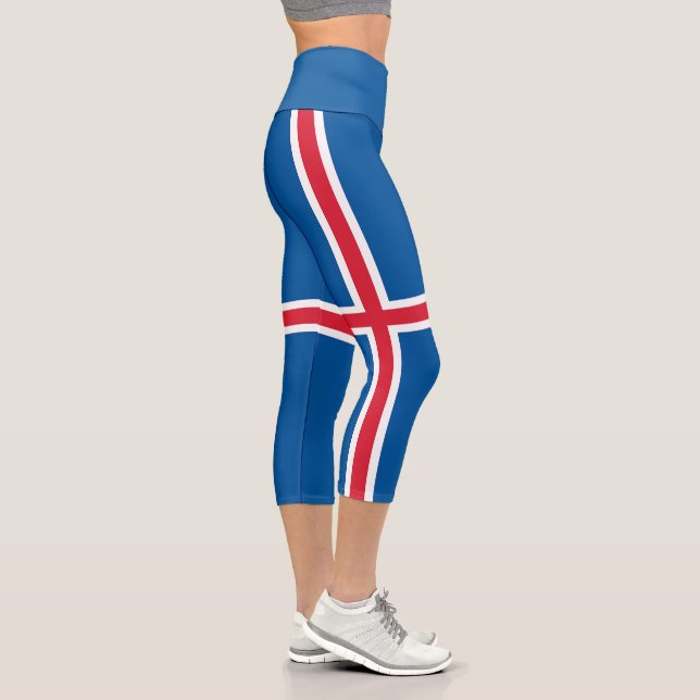 Iceland Flag Capri Leggings (Right)